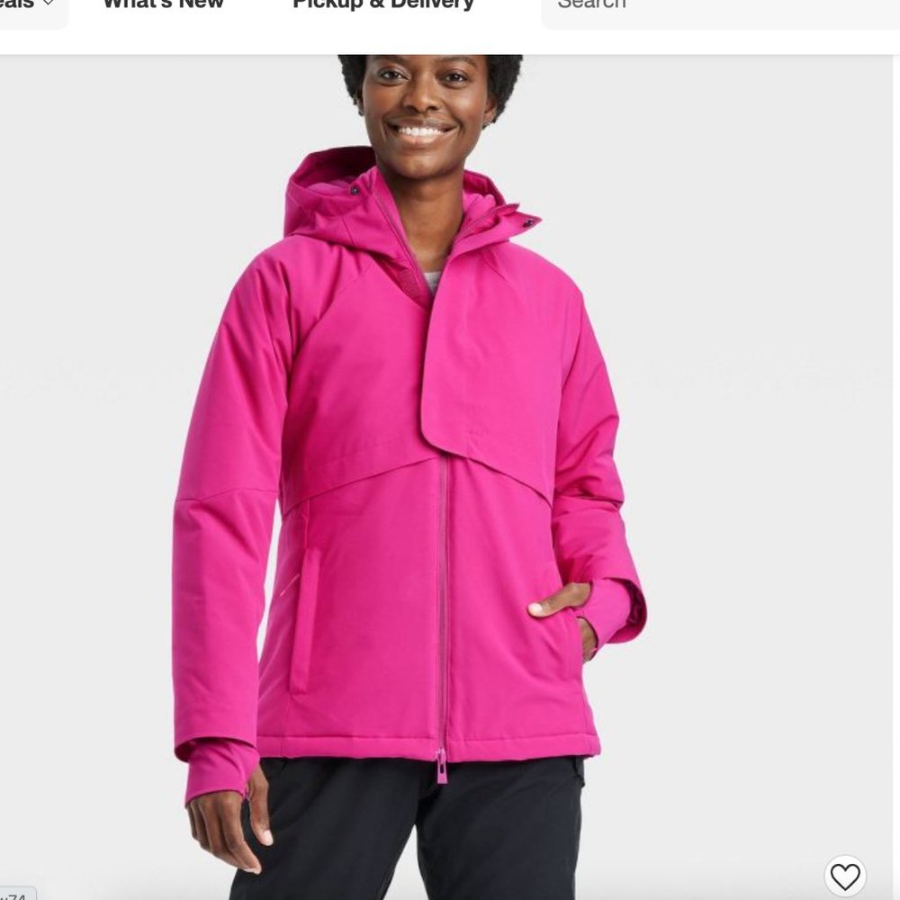 NWT NEW Women’s Hooded Winter Jacket All In Motion Fuchsia Size Large